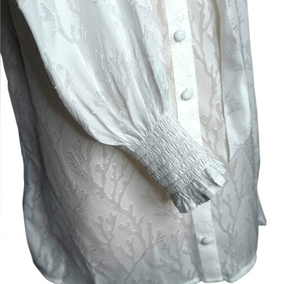 NWOT Paige Dianna Ruffle Silk White Blouse – Sz Small - Picture 11 of 15